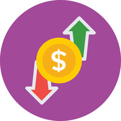 Dollar value Colored Vector Icon 