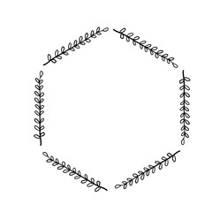 Monogram Wedding botanical foliage frame