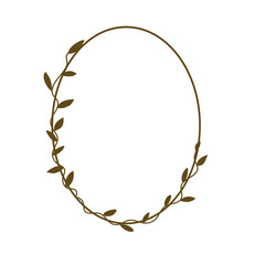 Monogram Wedding botanical foliage frame