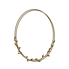 Monogram Wedding botanical foliage frame