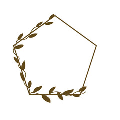 Monogram Wedding botanical foliage frame