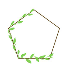 Monogram Wedding botanical foliage frame