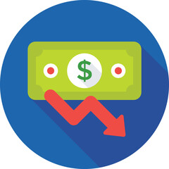 Business Loss Colored Vector Icon