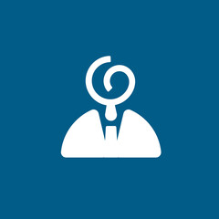 Search Job Icon On Blue Background, vector template