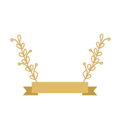 Golden laurel award frame with ribbon