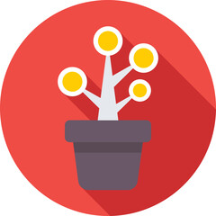 Money Plant Colored Vector Icon 