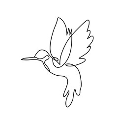 Obraz premium continuous line drawing of birds for the identity of the company's business logo Beautiful bird mascot concept for national forest conservation single line drawing vector design illustration