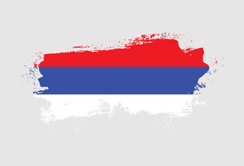Flag of Republika Srpska country with hand drawn brush stroke vector illustration