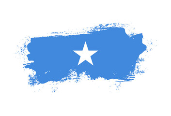 Flag of Somalia country with hand drawn brush stroke vector illustration