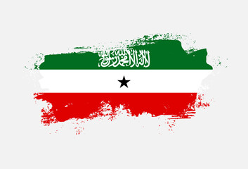 Flag of Somaliland country with hand drawn brush stroke vector illustration