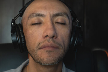 man with headphones