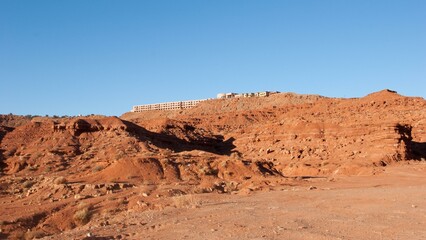 Fototapeta na wymiar Brown Sky Bedrock Slope Mountain Terrain