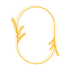 Monogram wedding frame with foliage