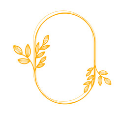 Monogram wedding frame with foliage