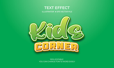 Kids Corner editable text effect.