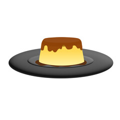 A Pudding on a Black Plate