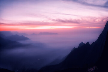 sunrise in the mountains