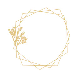 Monogram wedding frame with foliage