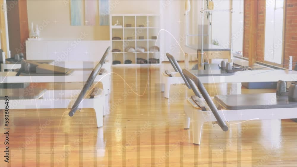 Poster Animation of data processing over empty gym