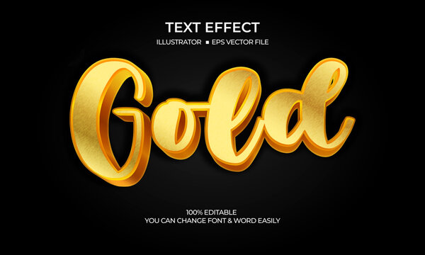 Gold 3d Text Style Effect
