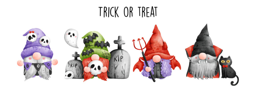 Halloween Gnome, Vector Illustration