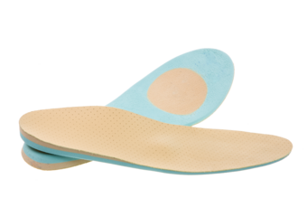 Closeup of a pair of orthopedic shoe insoles