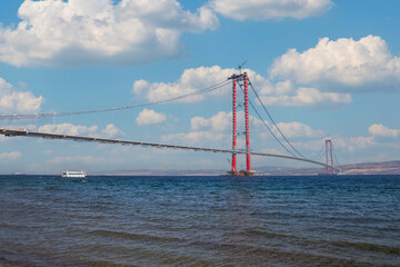 Obraz premium new bridge connecting two continents 1915 canakkale bridge (dardanelles bridge), Canakkale, Turkey