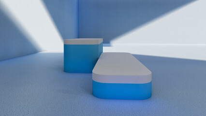 podium, product stand. mock up on a pink background texture background Ideal backdrop for product presentations