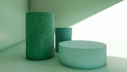 podium, product stand. mock up on a pink background texture background Ideal backdrop for product presentations