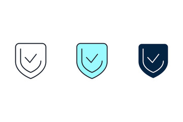 sheild verified line icon. Simple element illustration. sheild verified concept outline symbol design.