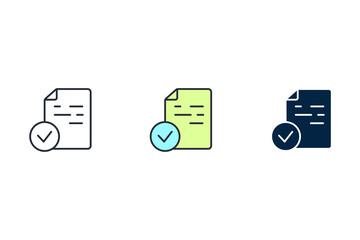 accepted documents line icon. Simple element illustration. accepted documents concept outline symbol design.