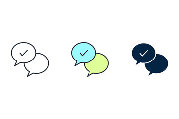 Obraz premium Chat line icon. Simple element illustration. Chat concept outline symbol design.
