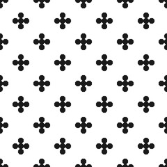 Octagon Cross Shape Emblem Silhouette Pattern