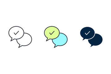Chat line icon. Simple element illustration. Chat concept outline symbol design.