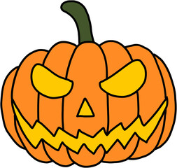 simplicity halloween pumpkin freehand drawing flat design