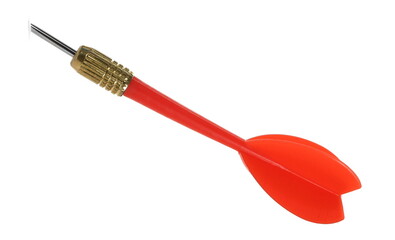 Red throwing dart isolated on white 