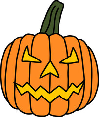 simplicity halloween pumpkin freehand drawing flat design