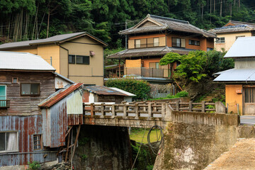 Fototapeta na wymiar Small neighborhood in typical small Japanese country village 