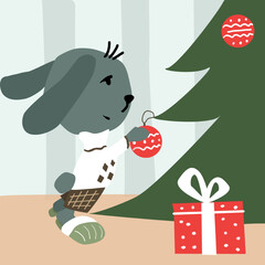 Decorating Christmas tree