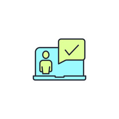 Online Consulting line icon. Simple element illustration. Online Consulting concept outline symbol design.
