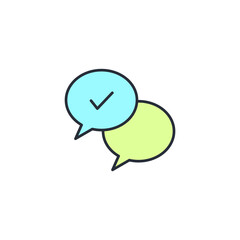 Chat line icon. Simple element illustration. Chat concept outline symbol design.