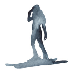 Snowboarding sticker Vintage mountain explorer label Outdoor adventure logo design Travel hand drawn and hipster insignia. Snowboard icon symbol Extreme sports badge Watercolor sunburst design .