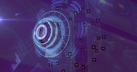 Animation of scope scanning and data processing on screens