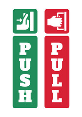 Push and Pull for door sign in vector.