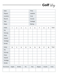 Golf log book planner template