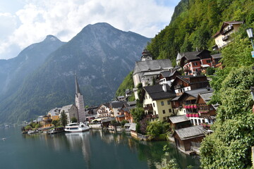 Fototapeta na wymiar Hallstatt Austria, Upper Austria, Alps, Hallstatter See, Lake 