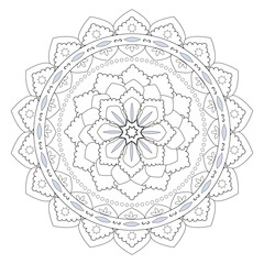 Floral mandala pattern. Decorative round ornament with flowers. Coloring book, vector illustration.