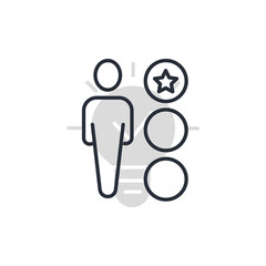 worker, candidate line icon. Simple element illustration. worker, candidate concept outline symbol design.