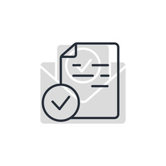 accepted documents line icon. Simple element illustration. accepted documents concept outline symbol design.