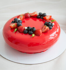 cake with berries